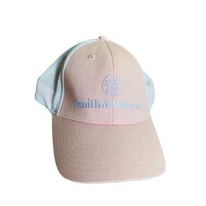 Smith & Wesson Women's Hat Firearm Pink White Mesh Adjustable Cap (2)